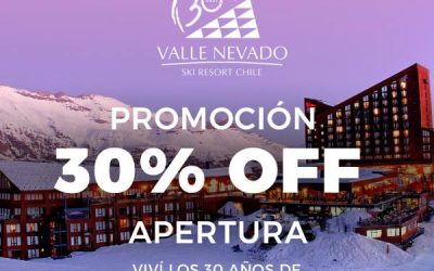 PROMO ARGENTINOS 30% OFF 
Valle Nevado -Apertura 2018
 
22 de junio al 6 de juli…